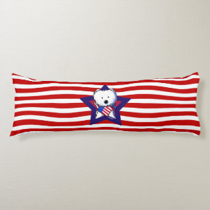 KiniArt Westie Star & Stripes Body Cushion