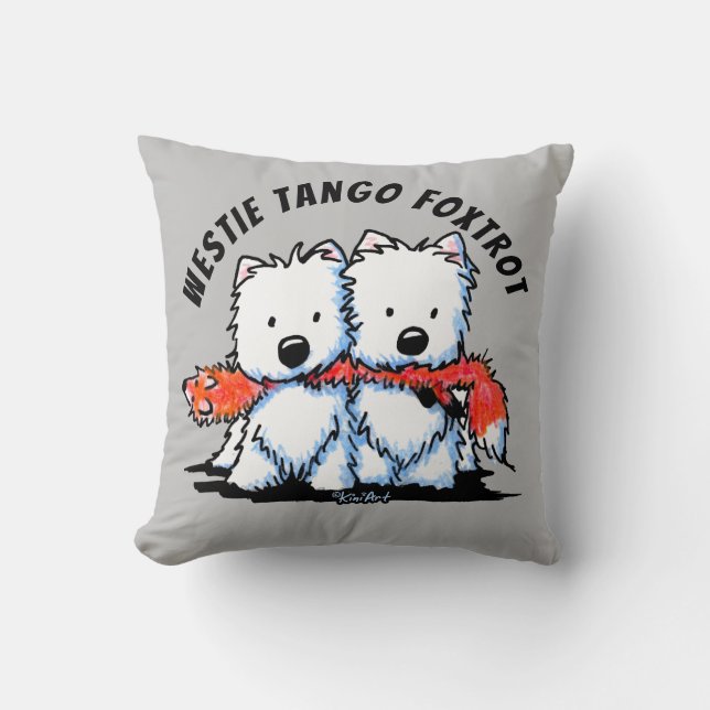 KiniArt Westie Tango Foxtrot Cushion (Front)