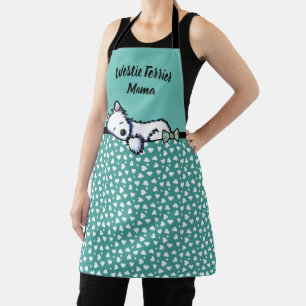 KiniArt Westie Terrier All-Over Print Apron