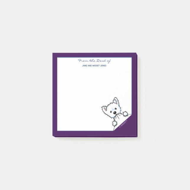 KiniArt Westie Terrier Post-it Notes (Front)