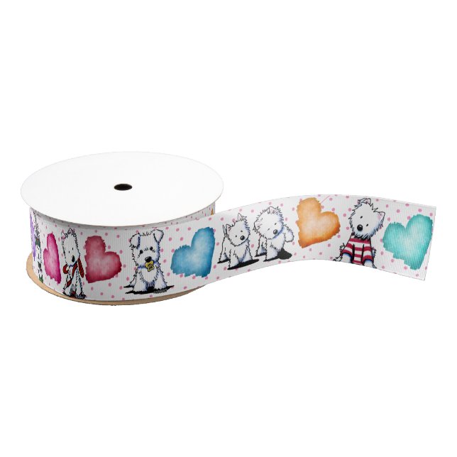 KiniArt™ Westie Terrier Puppy Love Grosgrain Ribbon (Spool)