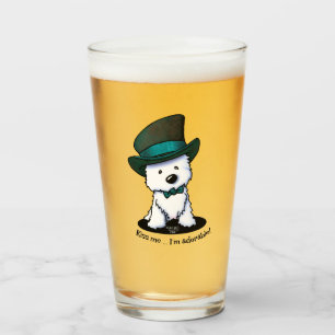 KiniArt Westie Terrier St. Paddy's Glass