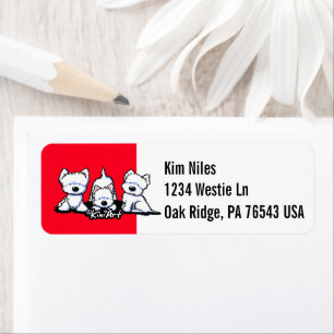 KiniArt Westie Trio Return Address Label