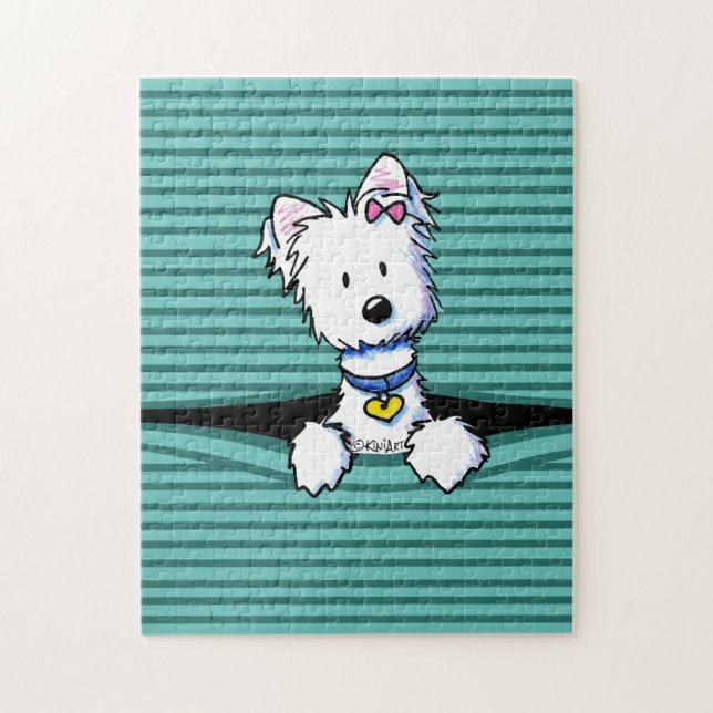 KiniArt Westie Window Jigsaw Puzzle (Vertical)