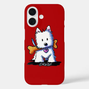 KiniArt™ Westie with Bone iPhone 16 Case