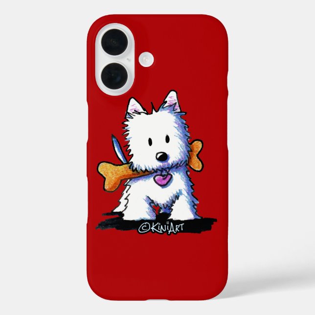 KiniArt™ Westie with Bone Case-Mate iPhone Case (Back)