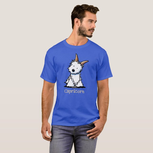 KiniArt Westie Zodiac Capricorn T-Shirt (Front Full)