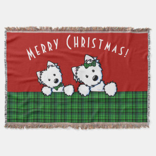 KiniArt Westies Christmas Throw Blanket