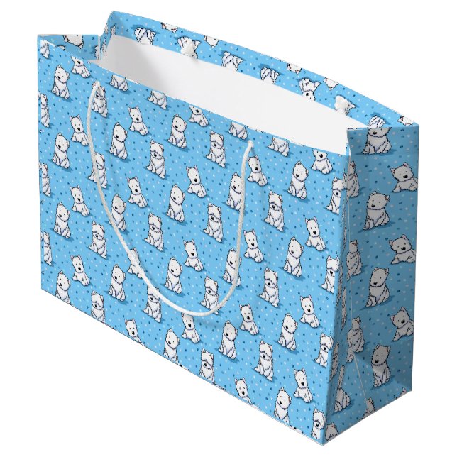 KiniArt Westies Large Gift Bag (Back Angled)