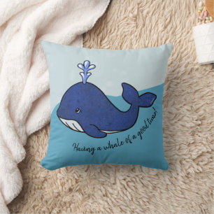 KiniArt Whale Nautical Beach Cushion