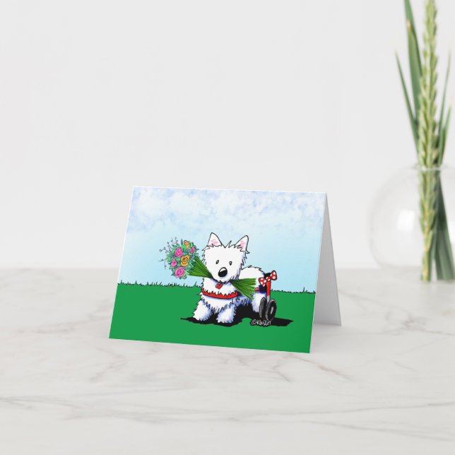 KiniArt Wheels Westie Thank You Card (Front)