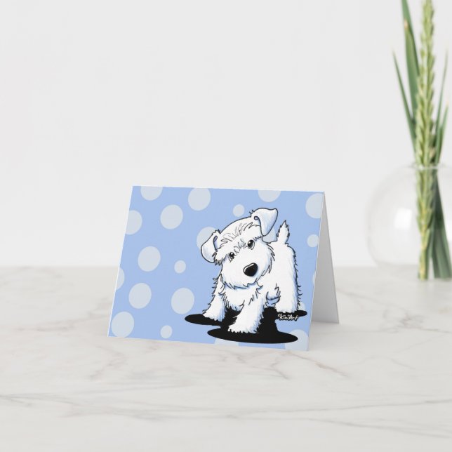KiniArt White Schnauzer Greeting Cards (Front)