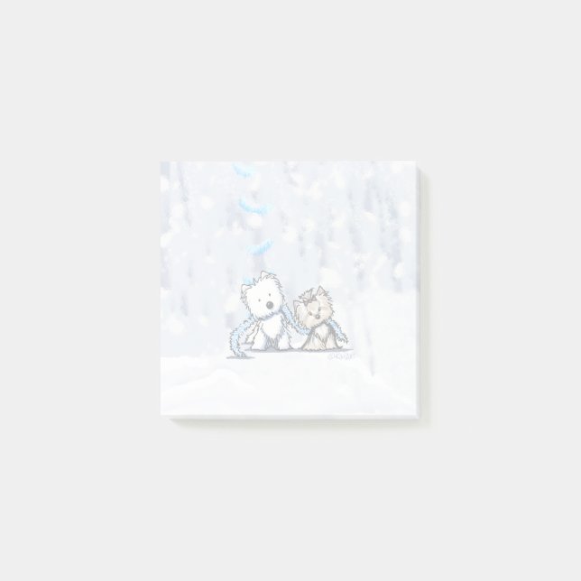 KiniArt Winter Terriers Post-it Notes (Front)