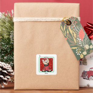 KiniArt Yorkie Christmas  Square Sticker
