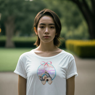 KiniArt Yorkie Coquette Design  T-Shirt