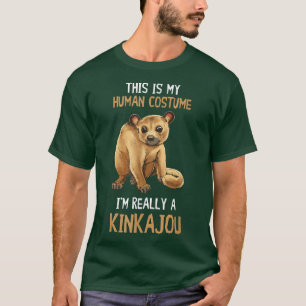 Kinkajou Human Costume Night Ape Animal Kinkajou L T-Shirt
