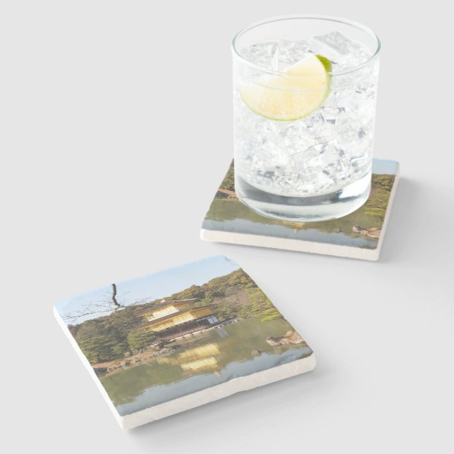 Kinkaku-ji 金閣寺 Temple of the Golden Pavilion Stone Coaster (Side)