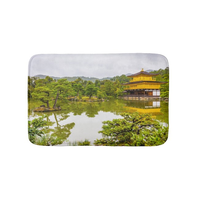 Kinkaku-ji Or Golden Pavilion And Pond, Kyoto Bath Mat (Front)