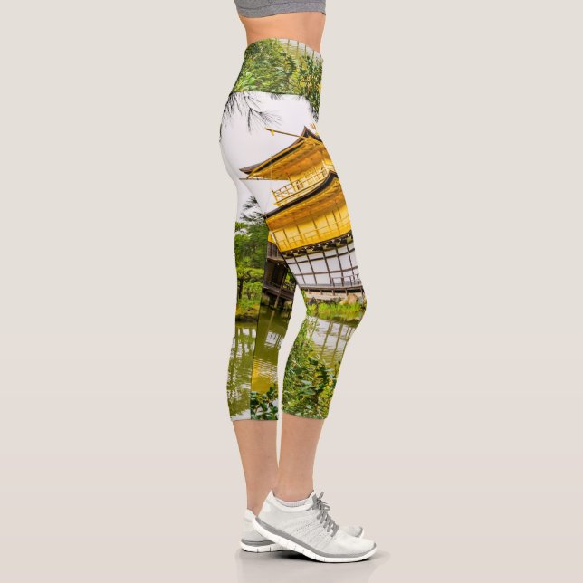 Kinkaku-ji, the golden pavilion, Kyoto Capri Leggings (Right)
