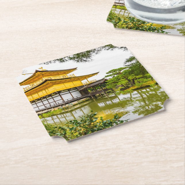 Kinkaku-ji, the golden pavilion, Kyoto Paper Coaster (Angled)