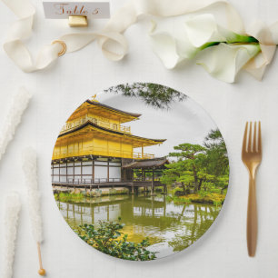 Kinkaku-ji, the golden pavilion, Kyoto Paper Plate