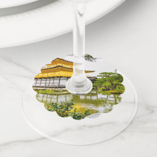 Kinkaku-ji, the golden pavilion, Kyoto Wine Glass Tag