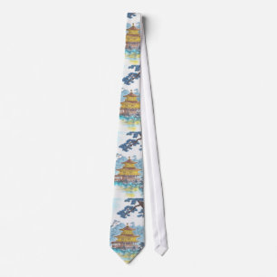 Kinkakuji Temple Kamei Tobei japanese scenery art Tie