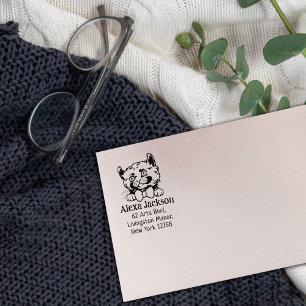 Kinkalow Cat Return Address Pet  Rubber Stamp