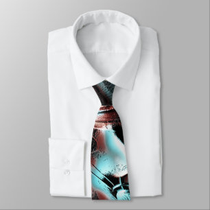 kinked brown red to blue pixelated drizzle texture tie