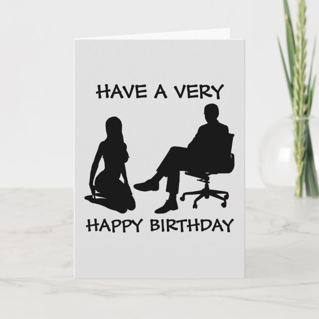 KINKY BIRTHDAY CARDS FOR HER, KNEELING WOMAN (Front)