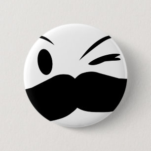 Kinky Moustache 6 Cm Round Badge