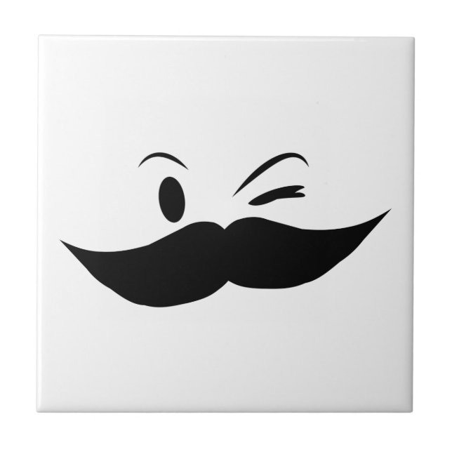 Kinky Moustache Ceramic Tile (Front)