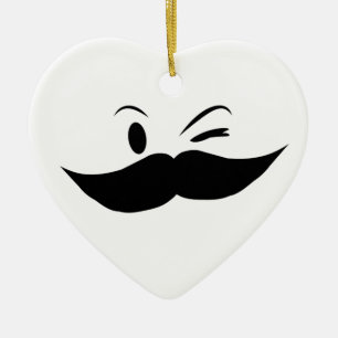 Kinky Moustache Ceramic Tree Decoration