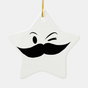 Kinky Moustache Ceramic Tree Decoration