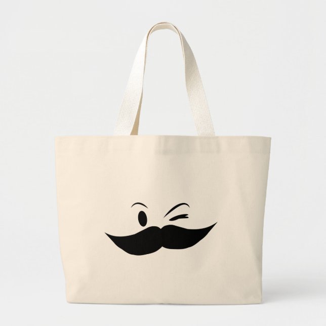 Kinky Moustache Large Tote Bag (Front)