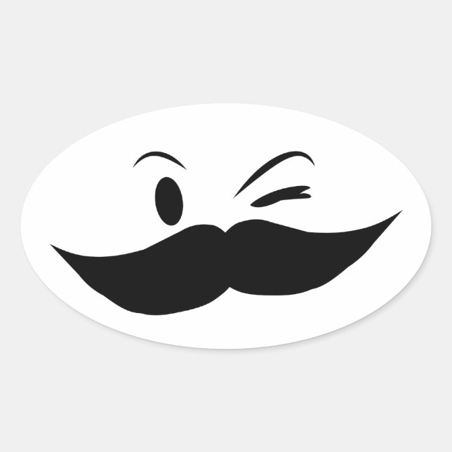 Kinky Moustache Oval Sticker (Front)