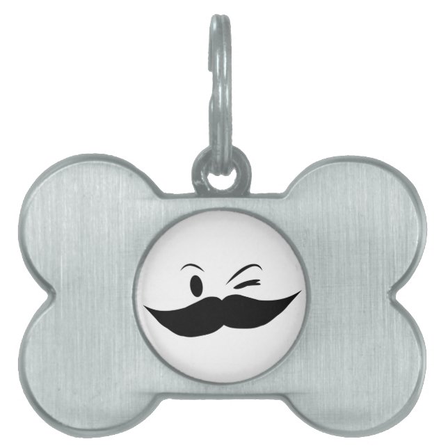 Kinky Moustache Pet ID Tag (Front)