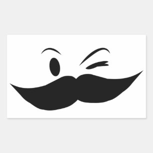 Kinky Moustache Rectangular Sticker