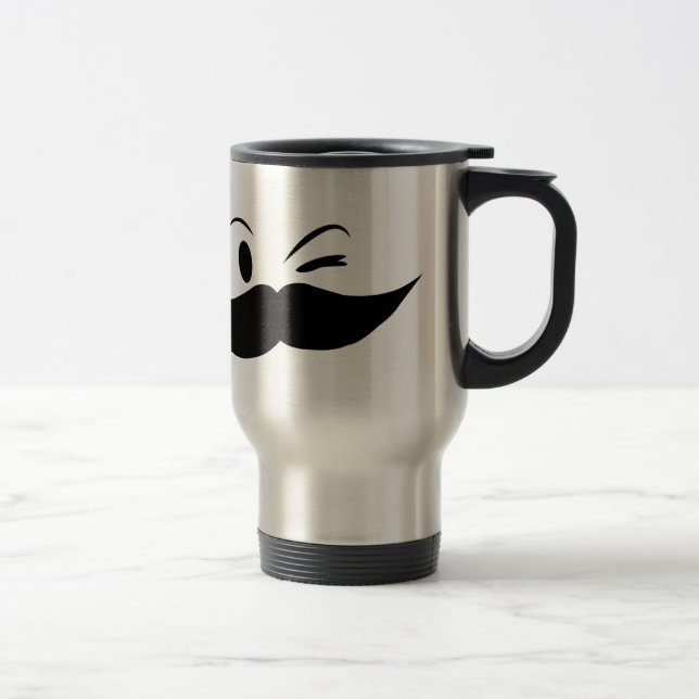 Kinky Moustache Travel Mug (Right)