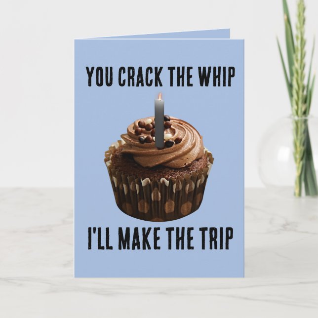 KINKY ROMANTIC FUNNY CRACK WHIP BIRTHDAY CARD  (Front)
