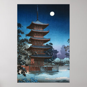 Kinryuzan Temple in Asakusa by Tsuchiya Koitsu Poster