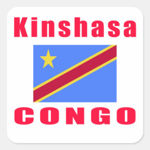 Kinshasa Congo capital designs Square Sticker