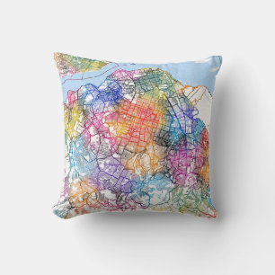 Kinshasa DR Congo City Map Cushion