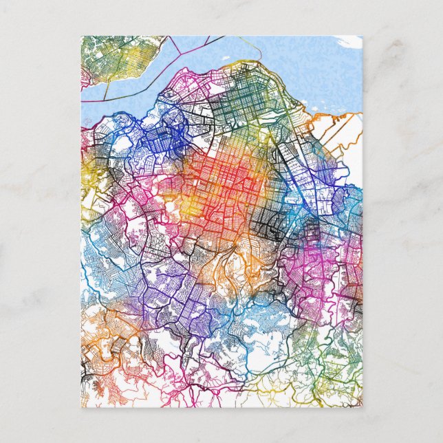 Kinshasa DR Congo City Map Postcard (Front)