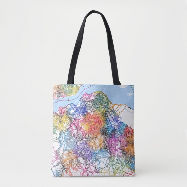 Kinshasa DR Congo City Map Tote Bag (Front)