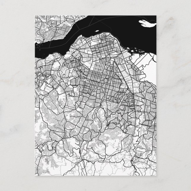 Kinshasa DR Congo Map Postcard (Front)