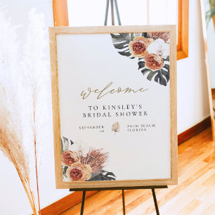 KINSLEY Boho Terracotta Bridal Shower Welcome Poster