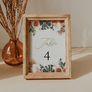 KINSLEY Boho Terracotta Dry Palm Table Numbers