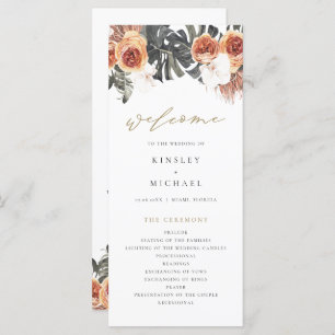 KINSLEY Boho Terracotta Floral Wedding Program