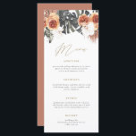 KINSLEY Boho Terracotta Long Wedding Menu Card<br><div class="desc">This menu features watercolor dry bohemian palm leaves and teracotta florals. Use this template to edit the fonts, font colour, and background colour to match your event needs. Use this template to edit the fonts, font colour, and background colour to match your event needs. Pair with additional items from the...</div>